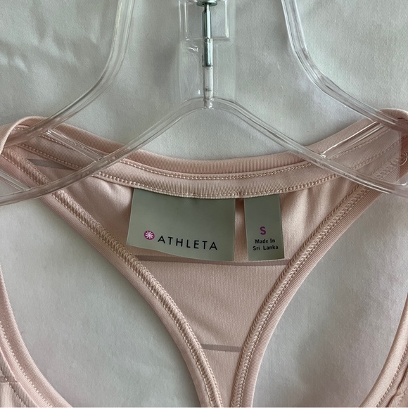Athleta Light pink racer back tank top, size S, NWOT. Sheer stripes. - Picture 7 of 9